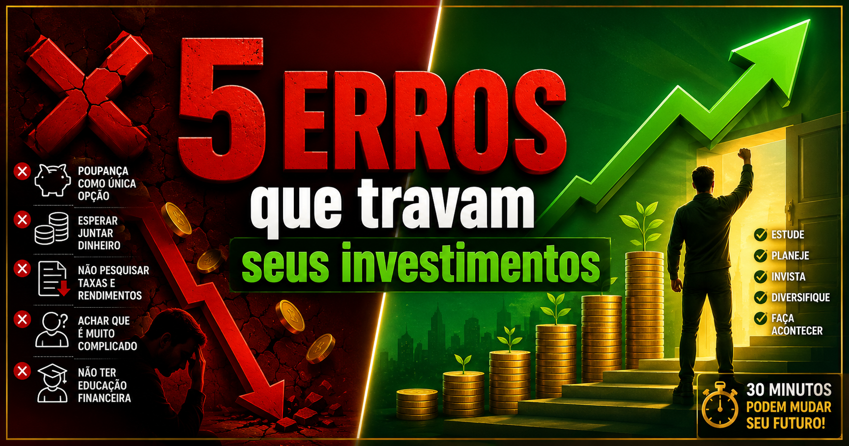 5 Erros Que Impedem Quem Tem Pouco Dinheiro de Começar a Investir